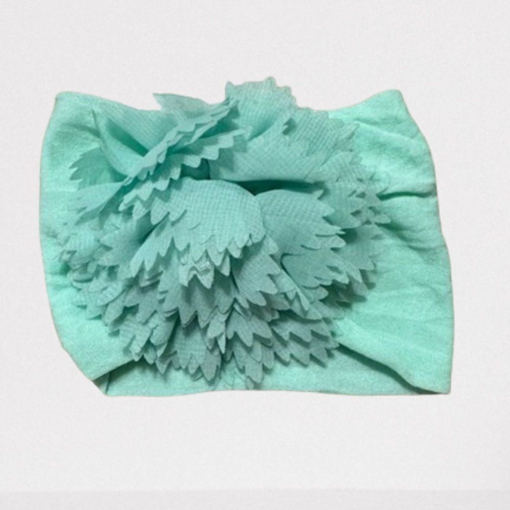 Mint Flower Nylon Headband  4178  Handmade NWT